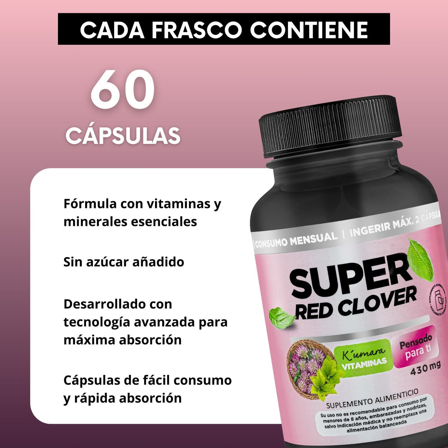 SUPER RED CLOVER - Suplemento para la Menopausia
